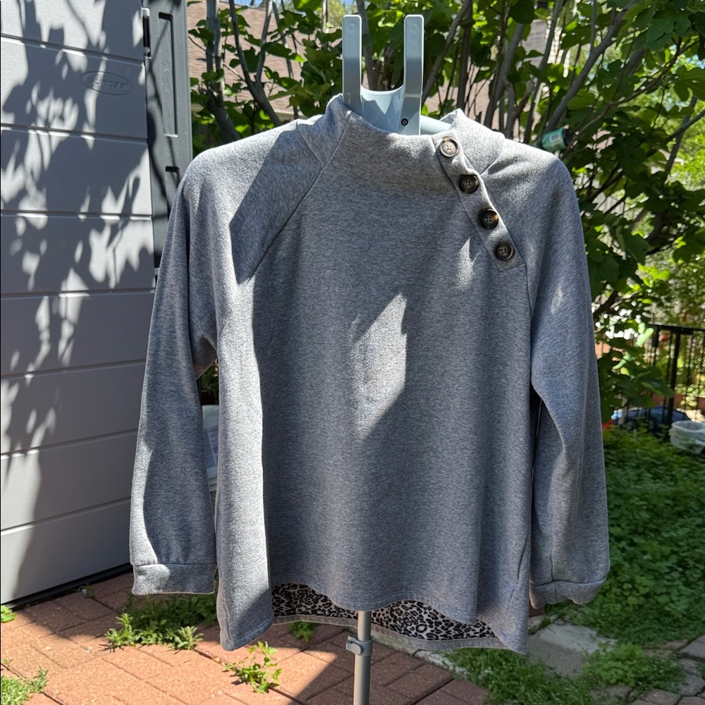 Gray Button-Detail Men's Sweater